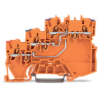 WAGO ELETTRONICA - Morsetto di alimentazione per sensore per 3 conduttori.con ingressi del conduttore colorato.1 mm².arancione