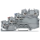 WAGO ELETTRONICA - Morsetto per sensore per 4 conduttori.con connessione di terra con ponticelli a barre del tipo a innesto.con ingressi del conduttore colorato.grigio