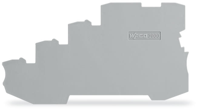 WAGO ELETTRONICA - Piastra terminale e intermedia.spessore 1 mm.per morsetti per 4 conduttori.grigio 2000-5491