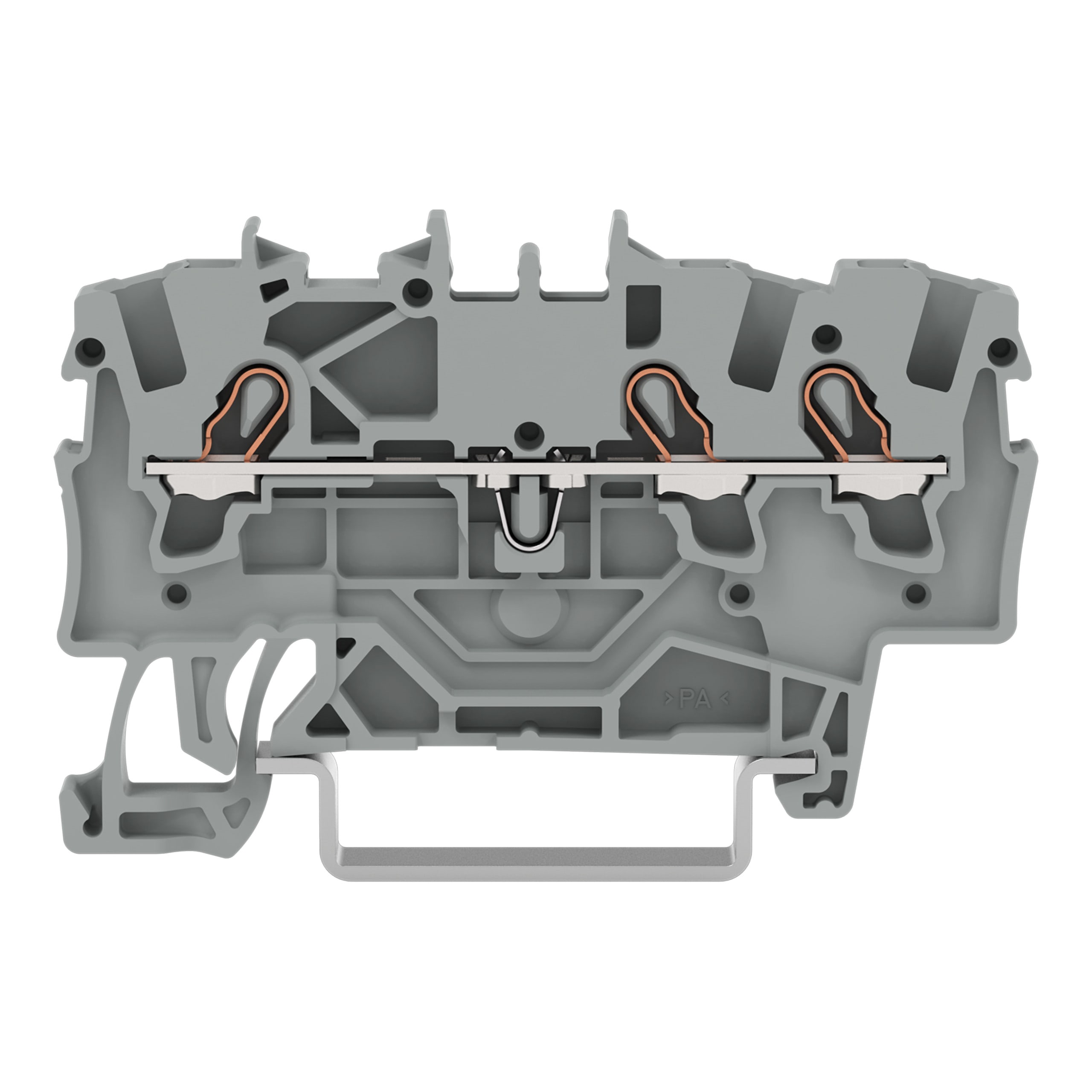 WAGO ELETTRONICA - Morsetto passante per 3 conduttori.1,5 mm².adatto per applicazioni Ex e II.grigio