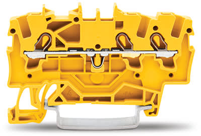 WAGO ELETTRONICA - Morsetto passante per 3 conduttori.1,5 mm².adatto per applicazioni Ex e II.giallo
