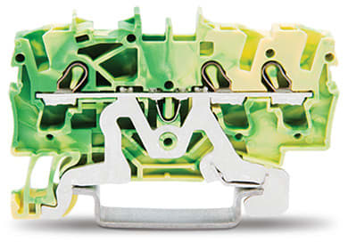 WAGO ELETTRONICA - Morsetto di terra per 3 conduttori.2,5 mm².adatto per applicazioni Ex e II.verde-giallo