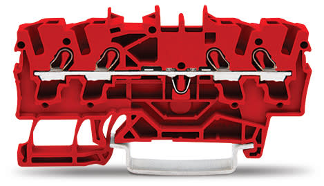 WAGO ELETTRONICA - Morsetto passante per 4 conduttori.2,5 mm².adatto per applicazioni Ex e II.rosso