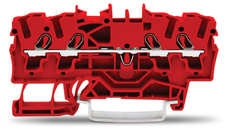 WAGO ELETTRONICA - Morsetto passante per 4 conduttori.2,5 mm².adatto per applicazioni Ex e II.rosso