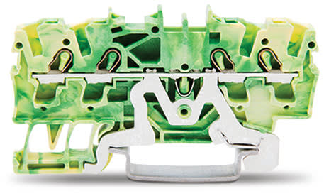 WAGO ELETTRONICA - Morsetto di terra per 4 conduttori.2,5 mm².adatto per applicazioni Ex e II.verde-giallo