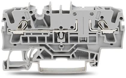WAGO ELETTRONICA - Morsetto passante per 2 conduttori.2,5 mm².con opzione per prova.grigio