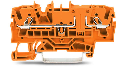 WAGO ELETTRONICA - Morsetto passante per 2 conduttori.2,5 mm².con opzione per prova.arancione