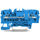 WAGO ELETTRONICA - Morsetto passante per 2 conduttori.2,5 mm².con opzione per prova.blu