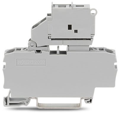 WAGO ELETTRONICA - Morsetto con fusibile per 2 conduttori.con portafusibile pivotante.e piastra terminale.grigio