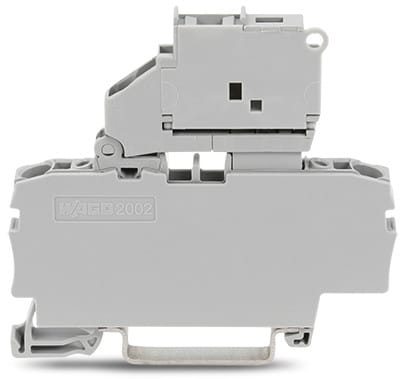 WAGO ELETTRONICA - Morsetto con fusibile per 2 conduttori.con portafusibile pivotante.e piastra terminale.grigio