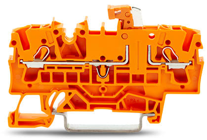 WAGO ELETTRONICA - Morsetto sezionatore/di test per 2 conduttori.con opzione per prova.leva sezionatrice arancione.arancione