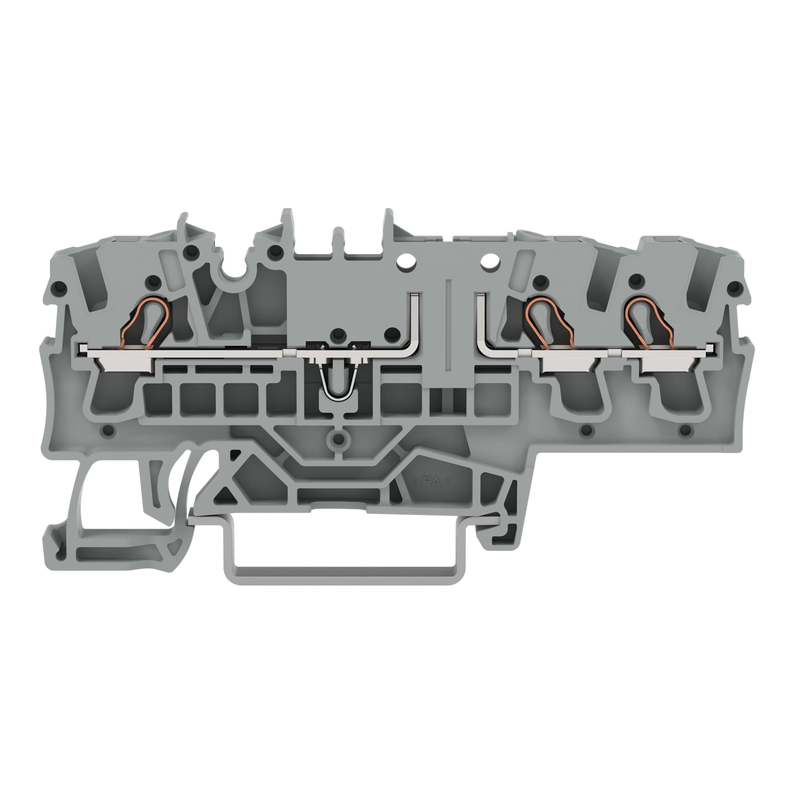 WAGO ELETTRONICA - Morsetto di base per 3 conduttori.per guida DIN 35 x 15 e 35 x 7,5.2,5 mm².grigio