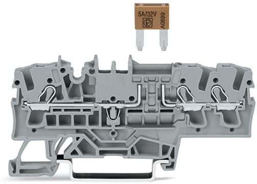 WAGO ELETTRONICA - Morsetto con fusibile per 3 conduttori.per mini-fusibili a lama da automobile.secondo DIN 7258-3f, ISO 8820-3.grigio