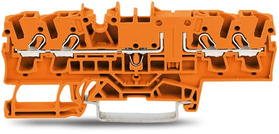 WAGO ELETTRONICA - Morsetto passante per 4 conduttori.2,5 mm².con opzione per prova.arancione
