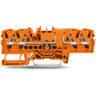WAGO ELETTRONICA - Morsetto passante per 4 conduttori.2,5 mm².con opzione per prova.arancione