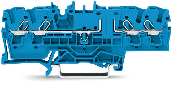 WAGO ELETTRONICA - Morsetto passante per 4 conduttori.2,5 mm².con opzione per prova.blu