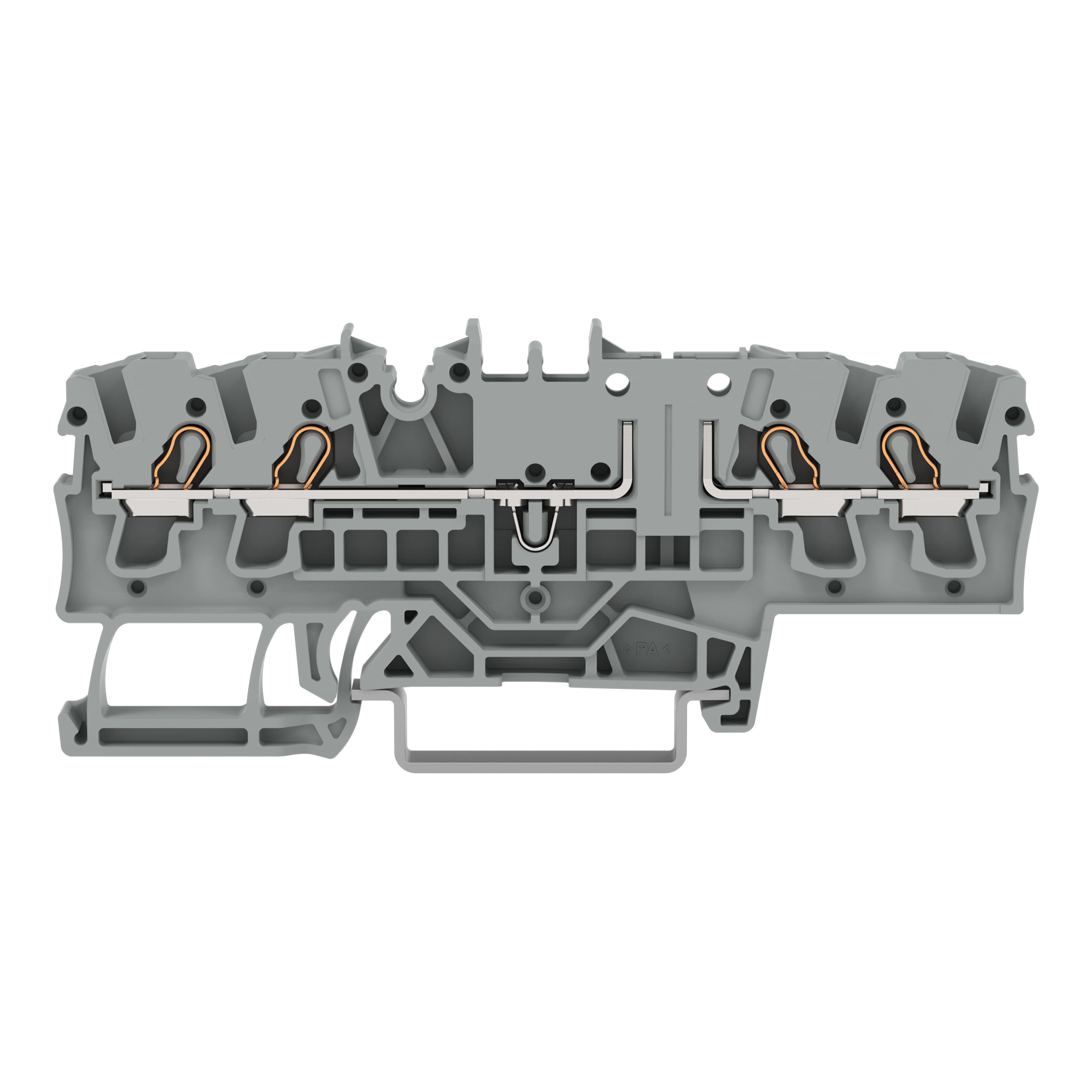 WAGO ELETTRONICA - Morsetto di base per 4 conduttori.per guida DIN 35 x 15 e 35 x 7,5.2,5 mm².grigio
