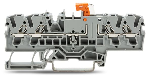 WAGO ELETTRONICA - Morsetto sezionatore/di test per 4 conduttori.con opzione per prova.leva sezionatrice arancione.grigio