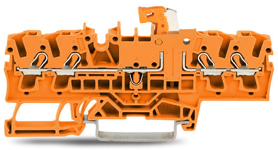 WAGO ELETTRONICA - Morsetto sezionatore/di test per 4 conduttori.con opzione per prova.leva sezionatrice arancione.arancione 2002-1872