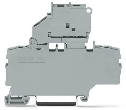 WAGO ELETTRONICA - Morsetto con fusibile per 2 conduttori.con portafusibile pivotante.con sede per ponticello aggiuntiva.grigio