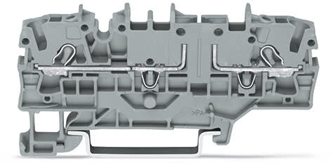 WAGO ELETTRONICA - Morsetto di base per 2 conduttori.con sede per ponticello aggiuntiva.per guida DIN 35 x 15 e 35 x 7,5.grigio