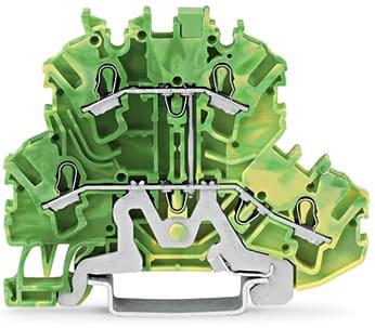 WAGO ELETTRONICA - Morsetto a due piani.Morsetto di terra per 4 conduttori.2,5 mm².verde-giallo 2002-2207