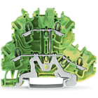 WAGO ELETTRONICA - Morsetto a due piani.Morsetto di terra per 4 conduttori.2,5 mm².verde-giallo 2002-2207