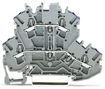 WAGO ELETTRONICA - Morsetto a due piani.Morsetto passante per 4 conduttori.L.grigio