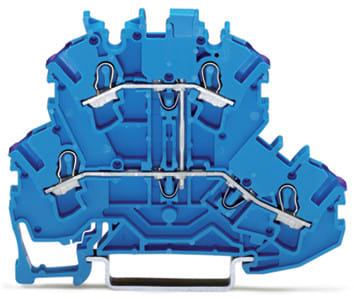 WAGO ELETTRONICA - Morsetto a due piani.Morsetto passante per 4 conduttori.N.blu 2002-2209