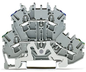 WAGO ELETTRONICA - Morsetto a due piani.Morsetto per conduttore di terra / passante.2,5 mm².grigio