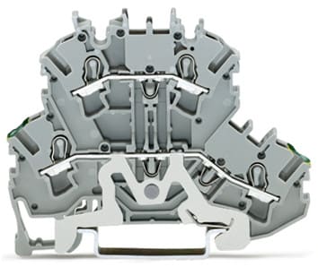 WAGO ELETTRONICA - Morsetto a due piani.Morsetto per conduttore di terra / passante.2,5 mm².grigio 2002-2227