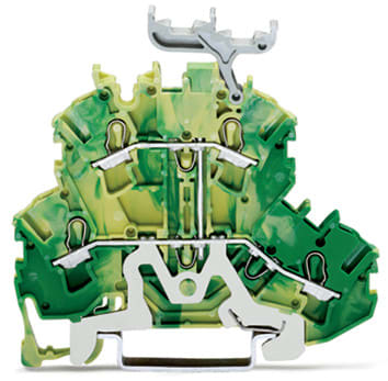 WAGO ELETTRONICA - Morsetto a due piani.Morsetto di terra per 4 conduttori.2,5 mm².verde-giallo 2002-2237