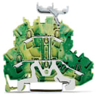 WAGO ELETTRONICA - Morsetto a due piani.Morsetto di terra per 4 conduttori.2,5 mm².verde-giallo 2002-2237