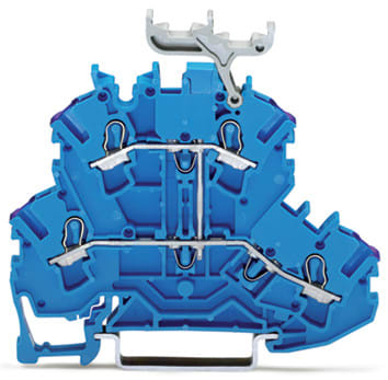 WAGO ELETTRONICA - Morsetto a due piani.Morsetto passante per 4 conduttori.N.blu 2002-2239