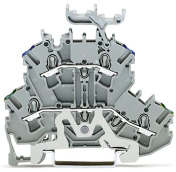 WAGO ELETTRONICA - Morsetto a due piani.Morsetto per conduttore di terra / passante.2,5 mm².grigio