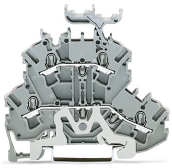 WAGO ELETTRONICA - Morsetto a due piani.Morsetto passante/per cavo schermato.2,5 mm².grigio 2002-2258