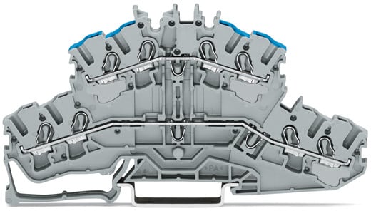WAGO ELETTRONICA - Morsetto a due piani per 4 conduttori.Morsetto passante/passante.L/N.grigio 2002-2403
