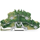 WAGO ELETTRONICA - Morsetto a due piani per 4 conduttori.Morsetto per conduttore di terra per 8 conduttori.2,5 mm².verde-giallo