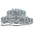 WAGO ELETTRONICA - Morsetto a due piani per 4 conduttori.Morsetto per conduttore di terra / passante.2,5 mm².grigio 2002-2417