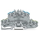 WAGO ELETTRONICA - Morsetto a due piani per 4 conduttori.Morsetto per conduttore di terra / passante.2,5 mm².grigio