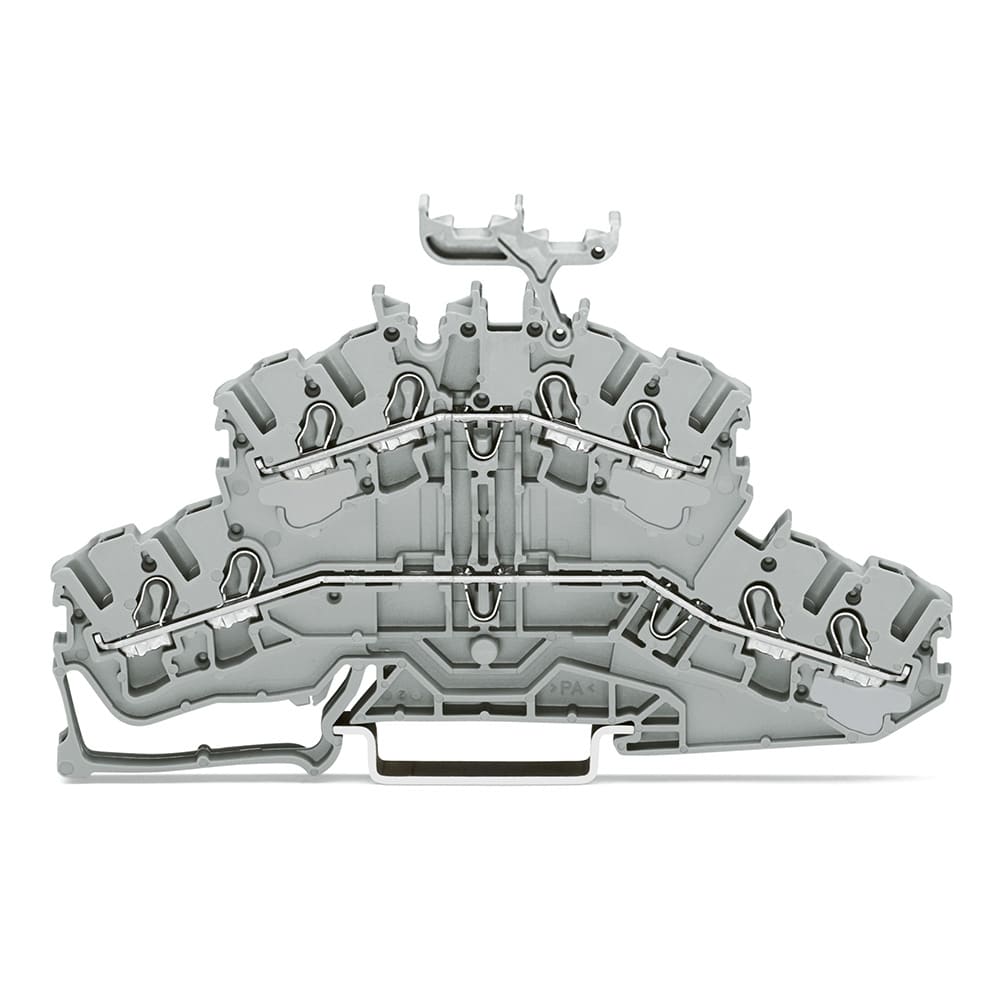 WAGO ELETTRONICA - Morsetto a due piani per 4 conduttori.Morsetto passante/passante.L/L.grigio