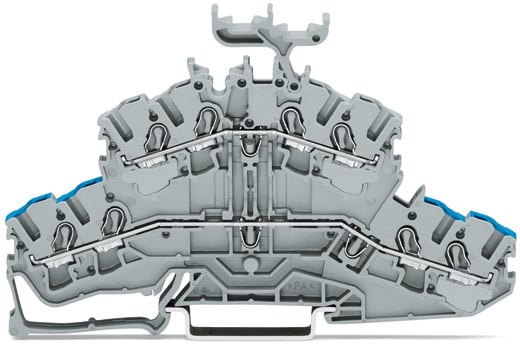 WAGO ELETTRONICA - Morsetto a due piani per 4 conduttori.Morsetto passante/passante.N/L.grigio