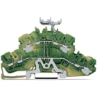 WAGO ELETTRONICA - Morsetto a due piani per 4 conduttori.Morsetto per conduttore di terra per 8 conduttori.2,5 mm².verde-giallo