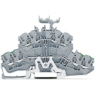 WAGO ELETTRONICA - Morsetto a due piani per 4 conduttori.Morsetto per conduttore di terra / passante.2,5 mm².grigio 2002-2457