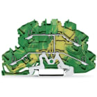 WAGO ELETTRONICA - Morsetto a due piani.Morsetto di terra per 4 conduttori.stesso profilo del morsetto sezionatore a due piani.verde-giallo