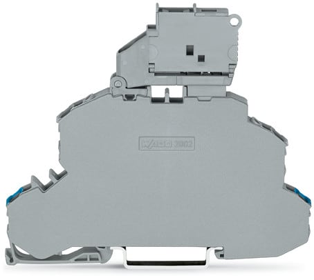 WAGO ELETTRONICA - Morsetto con fusibile a due piani.con portafusibile pivotante.Morsetto per fusibile/passante.grigio