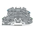 WAGO ELETTRONICA - Morsetto a due piani.Morsetto per conduttore di terra / passante.stesso profilo del morsetto sezionatore a due piani.grigio 2002-2647