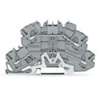 WAGO ELETTRONICA - Morsetto a due piani.Morsetto per conduttore di terra / passante.stesso profilo del morsetto sezionatore a due piani.grigio 2002-2657