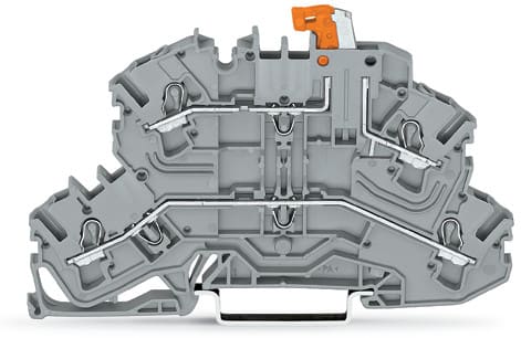 WAGO ELETTRONICA - Morsetto sezionatore a due piani.con sezionatore a coltello pivotante.L/L.grigio