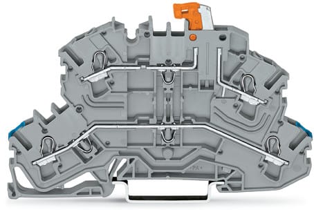 WAGO ELETTRONICA - Morsetto sezionatore a due piani.con sezionatore a coltello pivotante.N/L.grigio